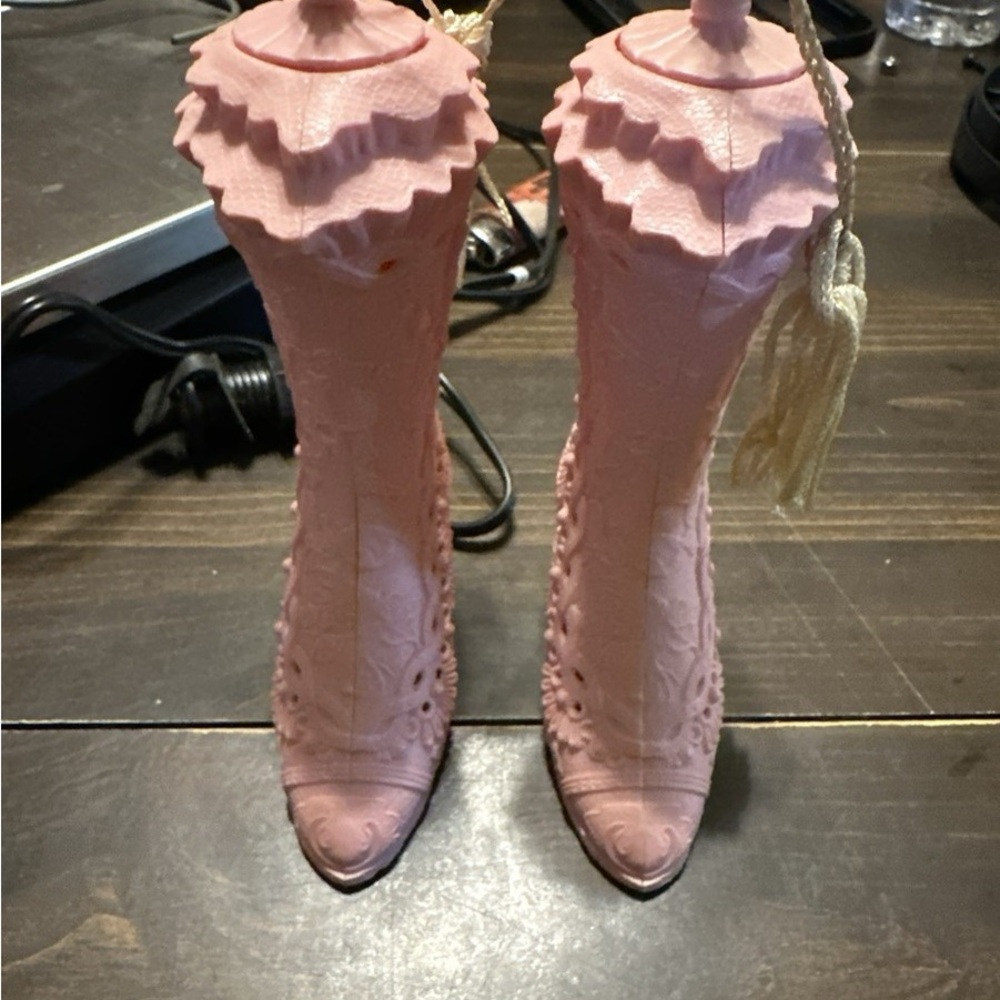 Vintage Avon Potpourri Holder Pink Boot with Tassel